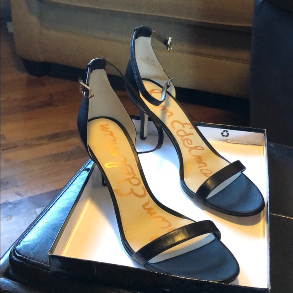 Sam Edelman Black Patti Strappy Heels